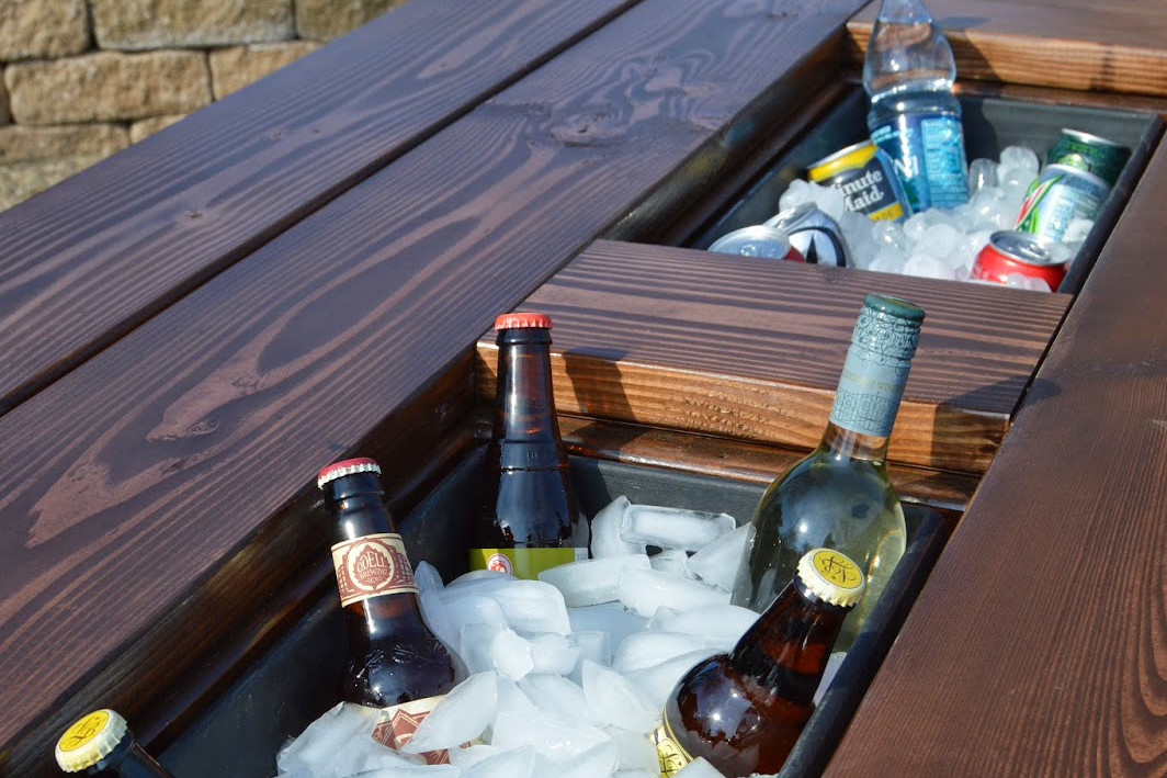 picnic table with icebox inserts – propernerd